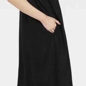 Easy Linen Tank Dress A New Day Black Size L Pockets